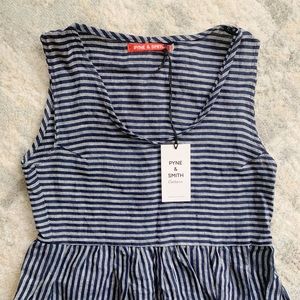 NWT Pyne & Smith Striped Linen Day Dress SMALL